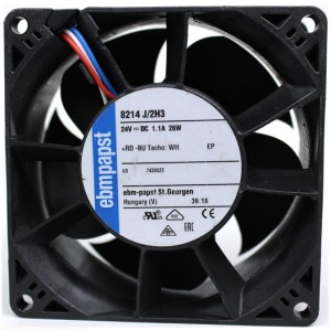 Ebmpapst 8214J/2H3 24V 1.1A 26W 3wires Cooling Fan